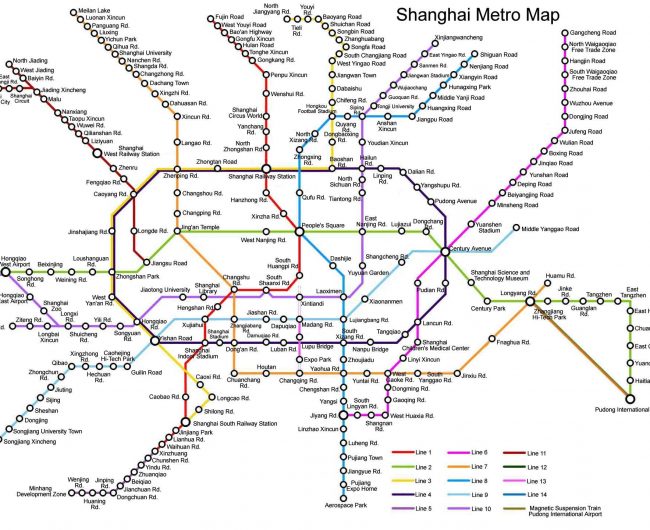 نقشه مترو شانگهای