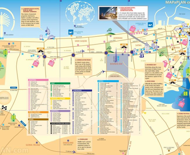 نقشه توریستی دبی